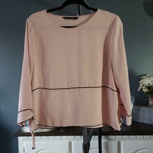 Blush Zara top with black trim